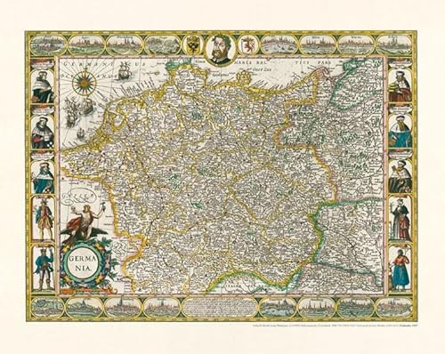 Historische Karte: Deutschland - Germania, 1607. Kartograph: Jodocus Hondius [1563 bis 1612]: Kartograph: Jodocus Hondius (1563–1612) von Rockstuhl Verlag